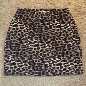 Good Luck Gem Animal Print Mini Skirt - Black and Brown